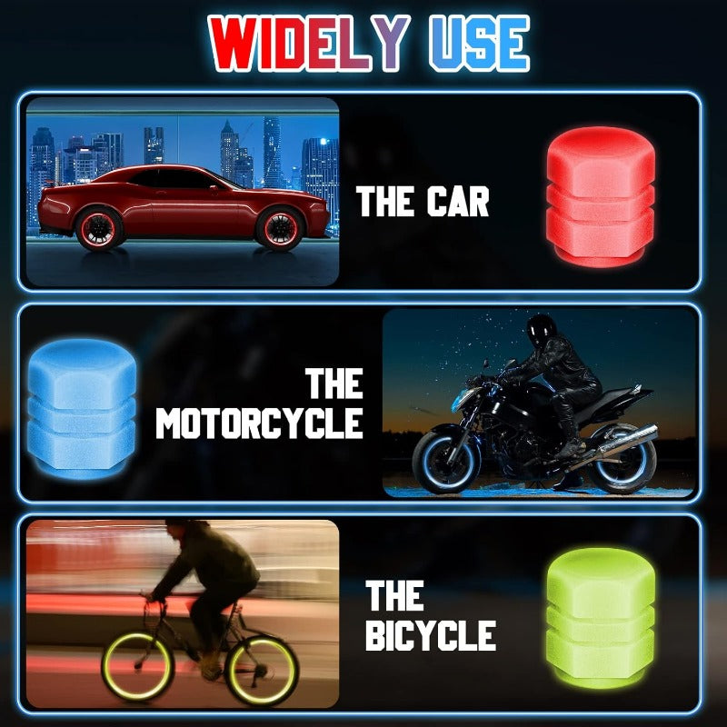 Glow-in-the-Dark Fluorescent Valve Caps