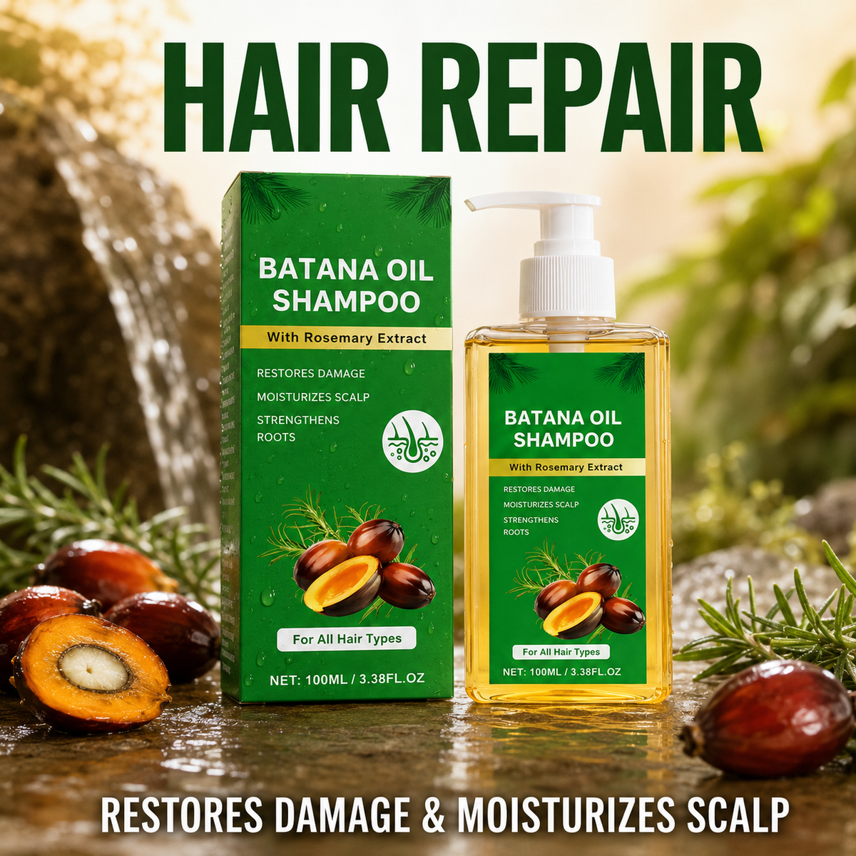 Batana Oil Shampoo with Rosemary Extract - 100ml / Buy 1 bottle