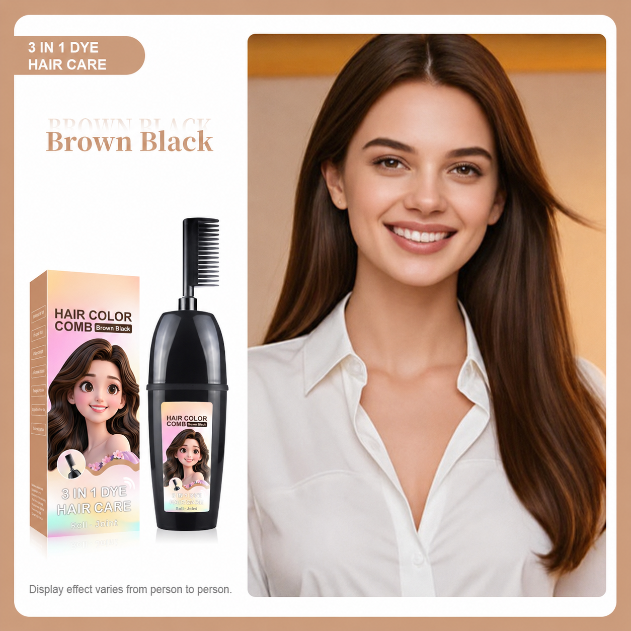 đ§´3-in-1 herbal hair coloring comb | Easy hair coloring at home with built-in brush