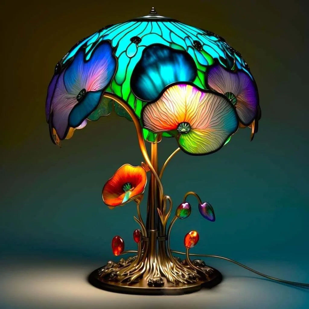 Hot Sale 49% off🔥Stained Glass Plant Series Table Lamp