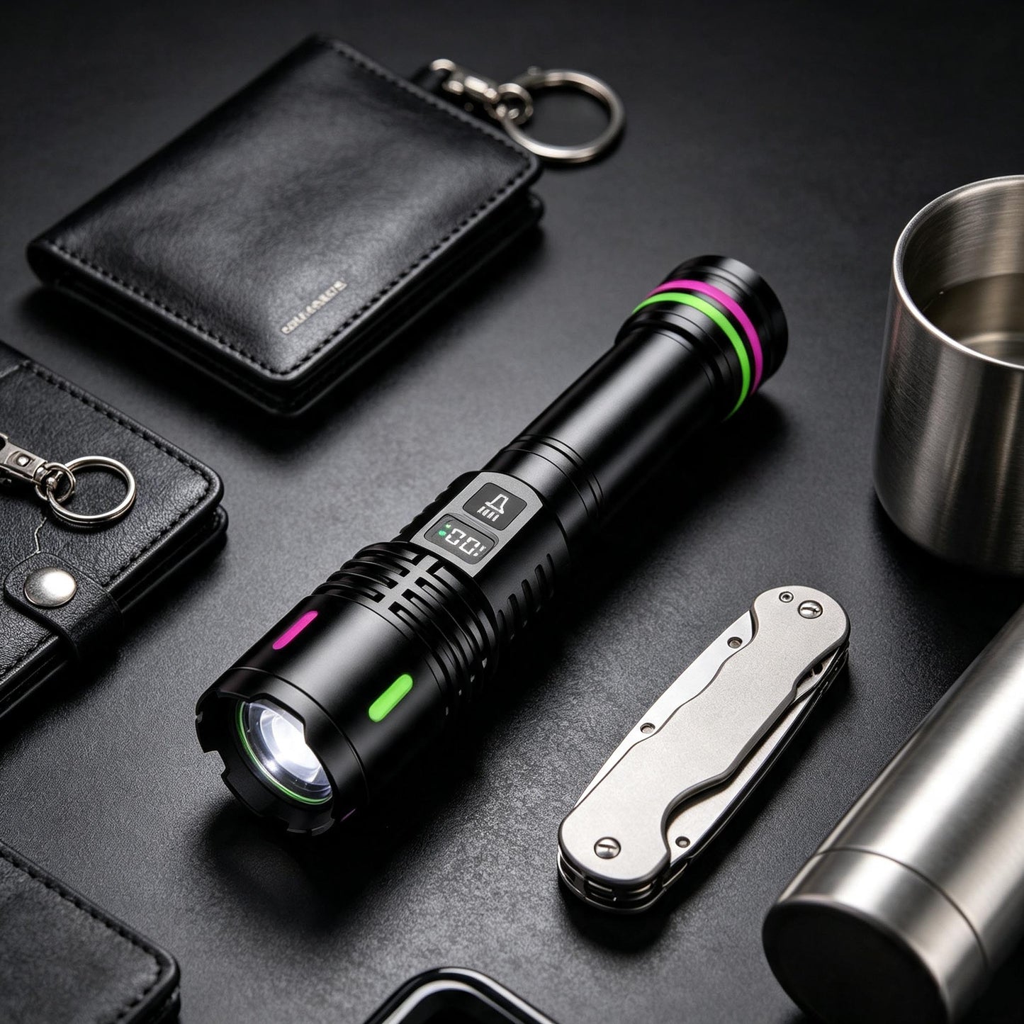 ✨high-power flashlight with bright telescopic zoom light