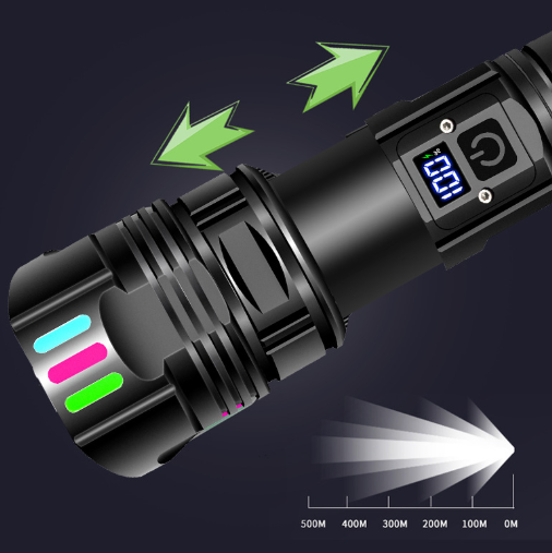 ✨high-power flashlight with bright telescopic zoom light
