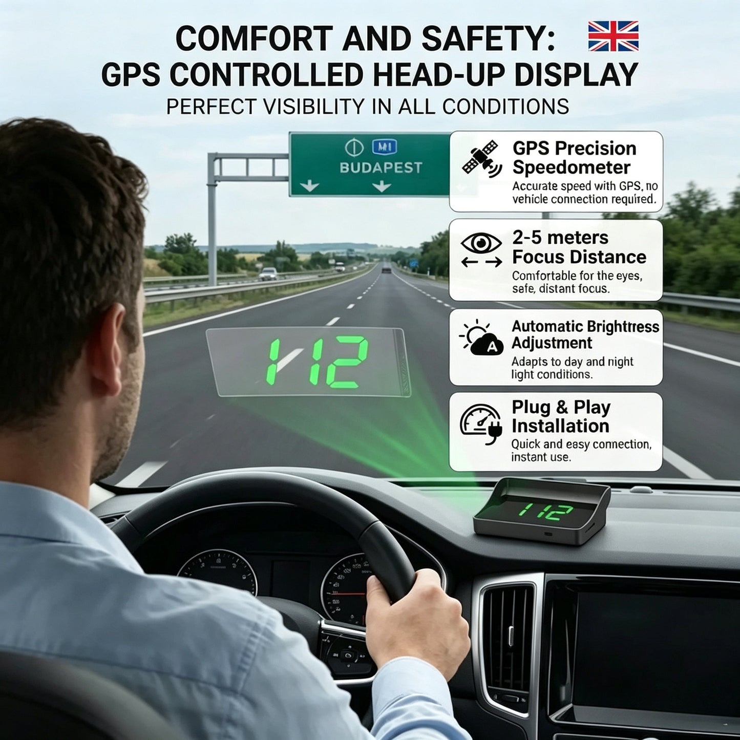 🔥🔥Head Up Display Car GPS Digital Speedometer
