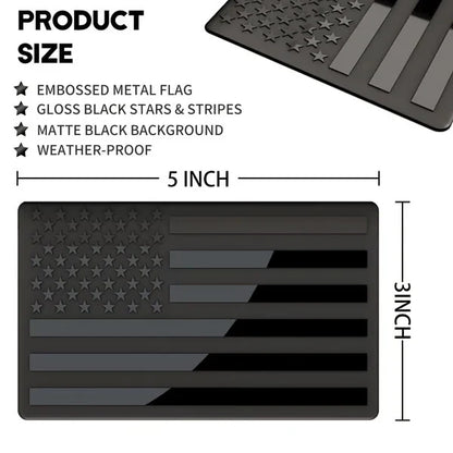 3D All-Black American Flag Emblem Decal