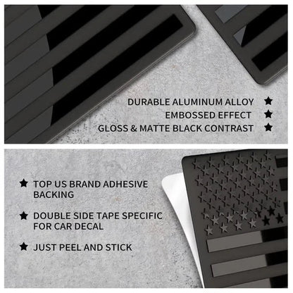 3D All-Black American Flag Emblem Decal