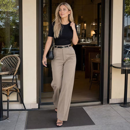 💃Flash Sale 💃Women's Solid-Color High-Waisted Wide-Leg Trousers