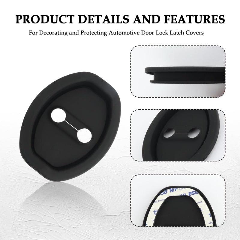 Universal Silicone Car Door Latch Covers – 4PCS Anti-Rust Noise Dampers