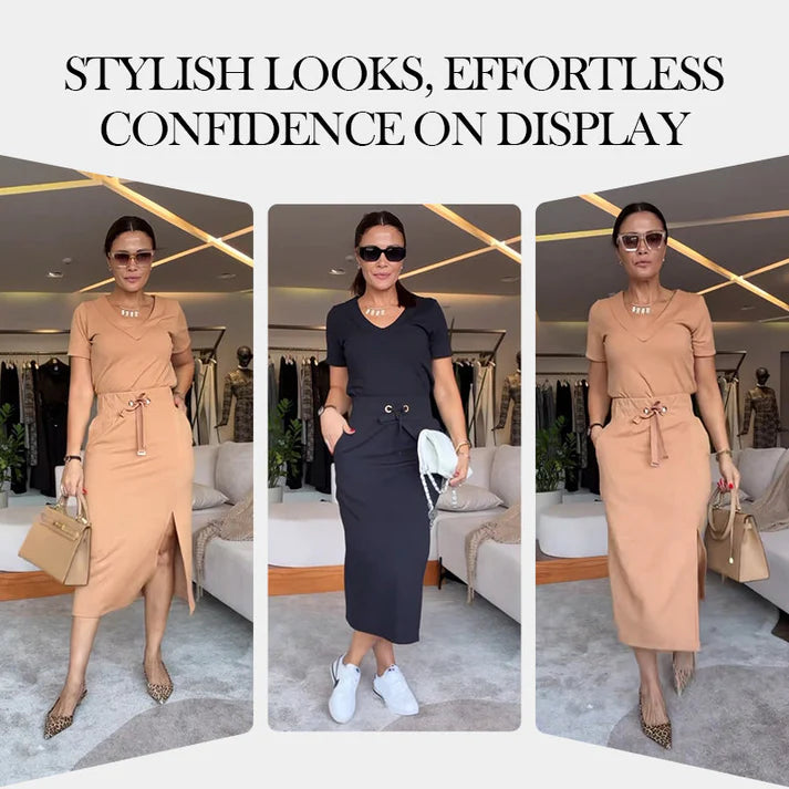 ⏳Limited Time 49% Off🔥Women's V-Neck Top and Skirt Set