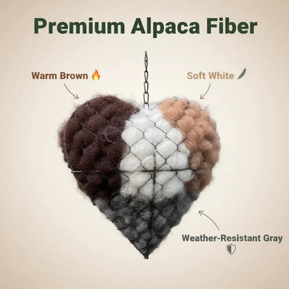 ☁ Handmade Alpaca Fiber Bird Nesting Heart 🏡