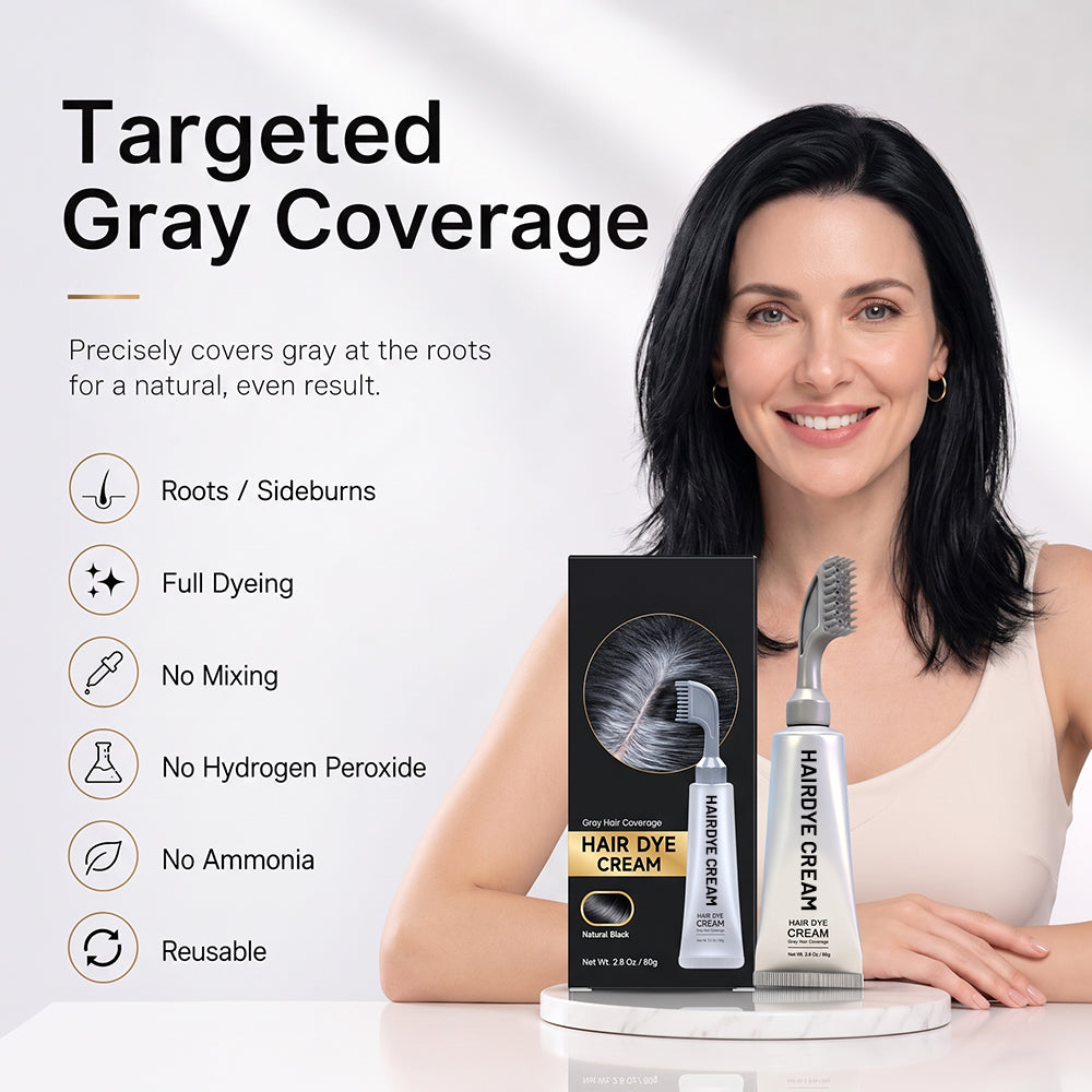 Unisex Grey Coverage Hair Dye with Hair Care