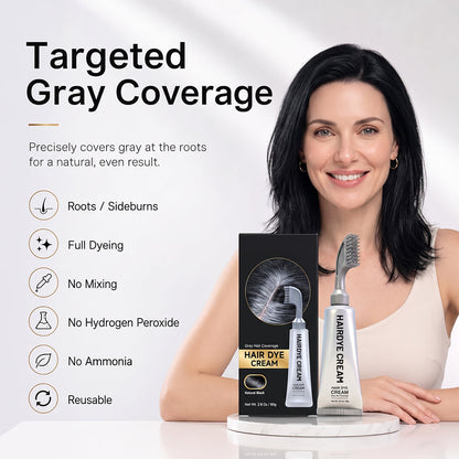 Unisex Grey Coverage Hair Dye with Hair Care