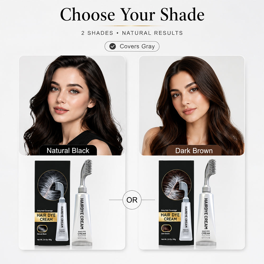 Unisex Grey Coverage Hair Dye with Hair Care
