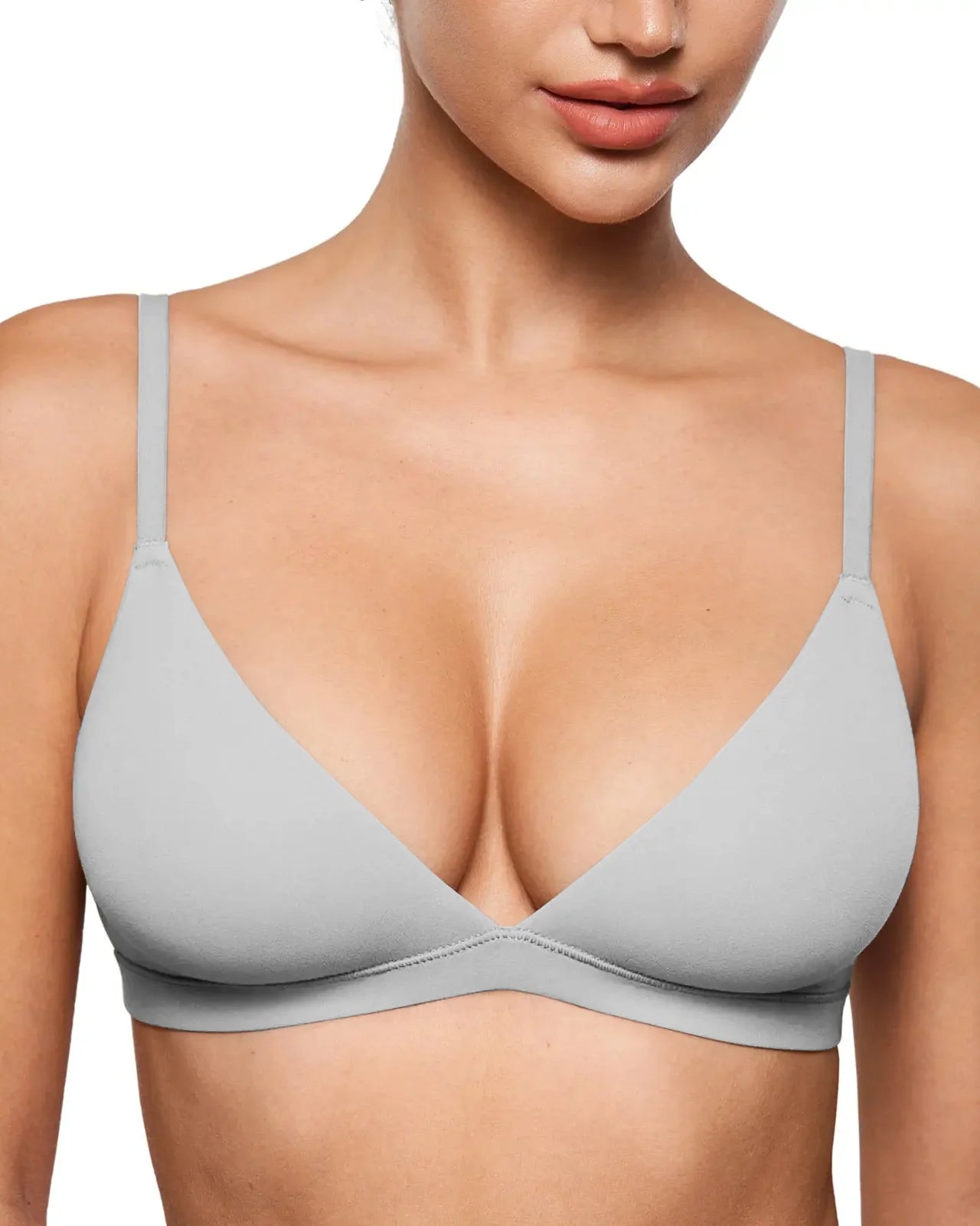 Curvy Friendly Seamless Deep V Triangle Bralette Bra