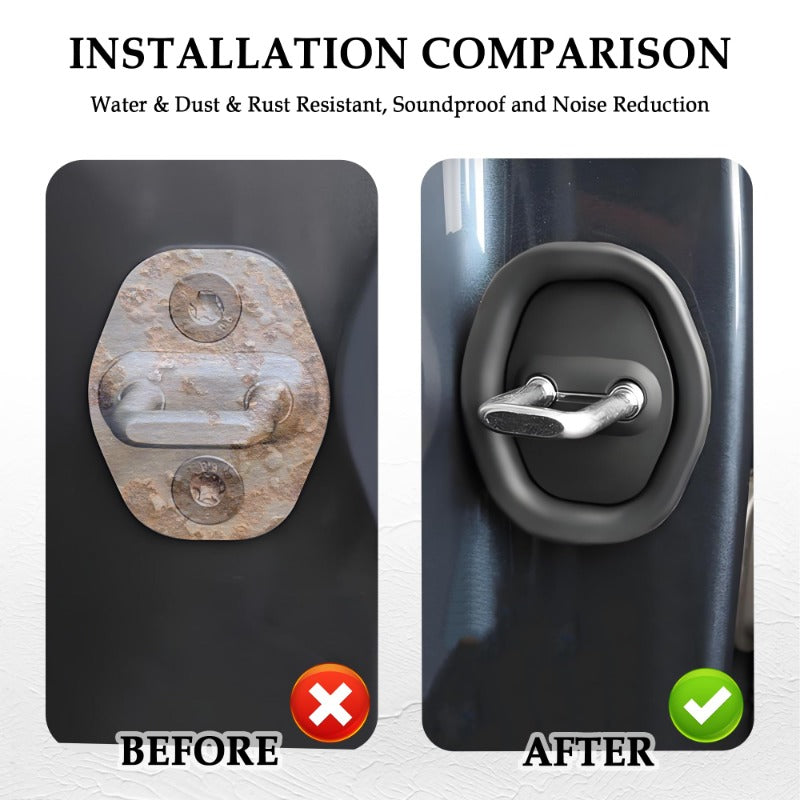 Universal Silicone Car Door Latch Covers – 4PCS Anti-Rust Noise Dampers