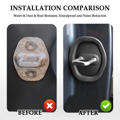 Universal Silicone Car Door Latch Covers – 4PCS Anti-Rust Noise Dampers