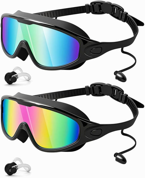 Weitwinkel-Schwimmbrille mit Antibeschlag- und UV-Schutz, Unisex