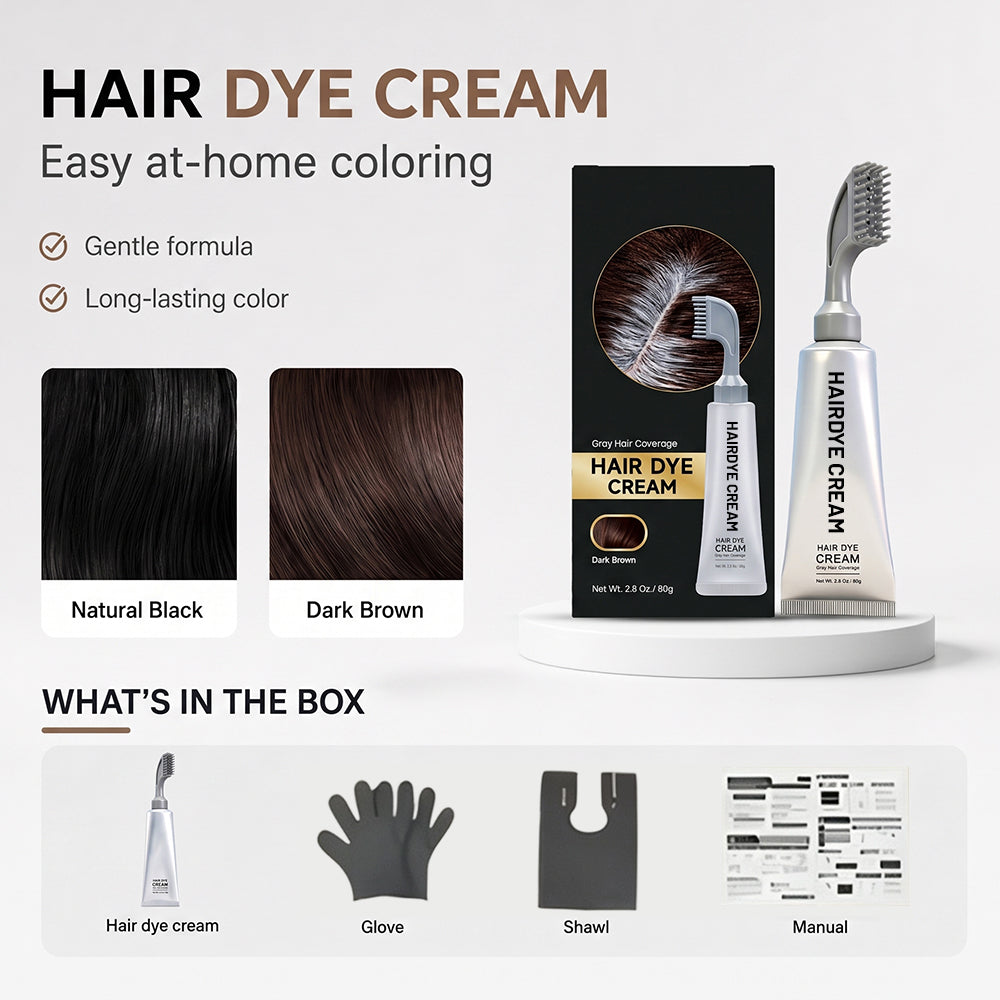 Unisex Grey Coverage Hair Dye with Hair Care