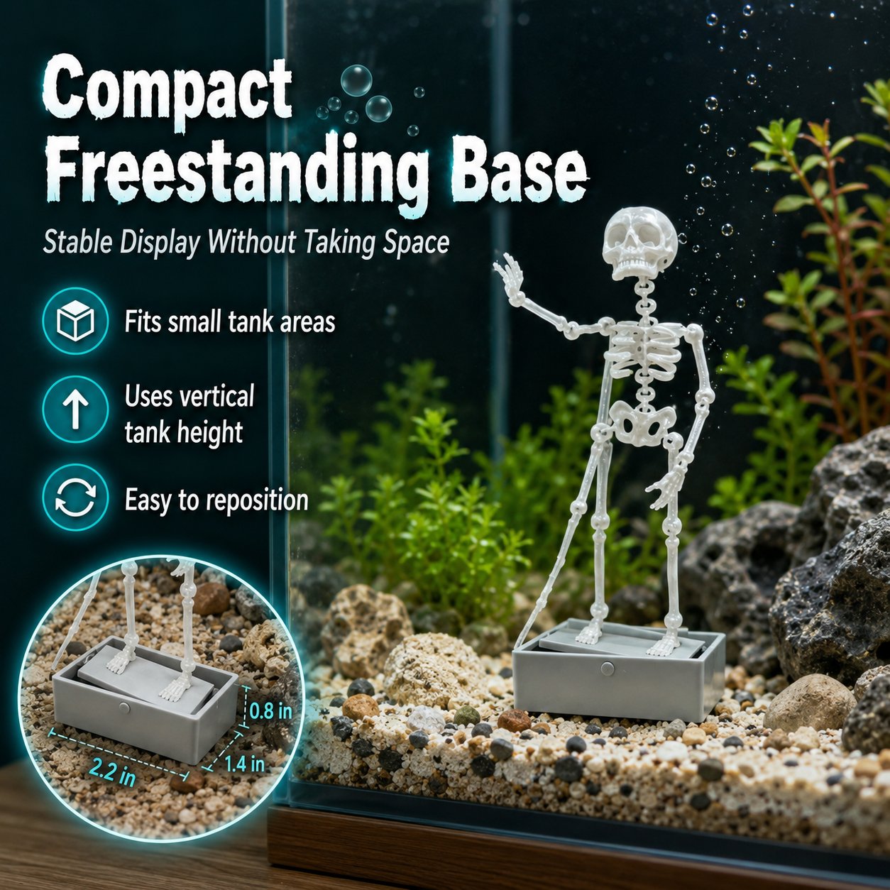 Air-Driven Dancing Skeleton Aquarium Ornament