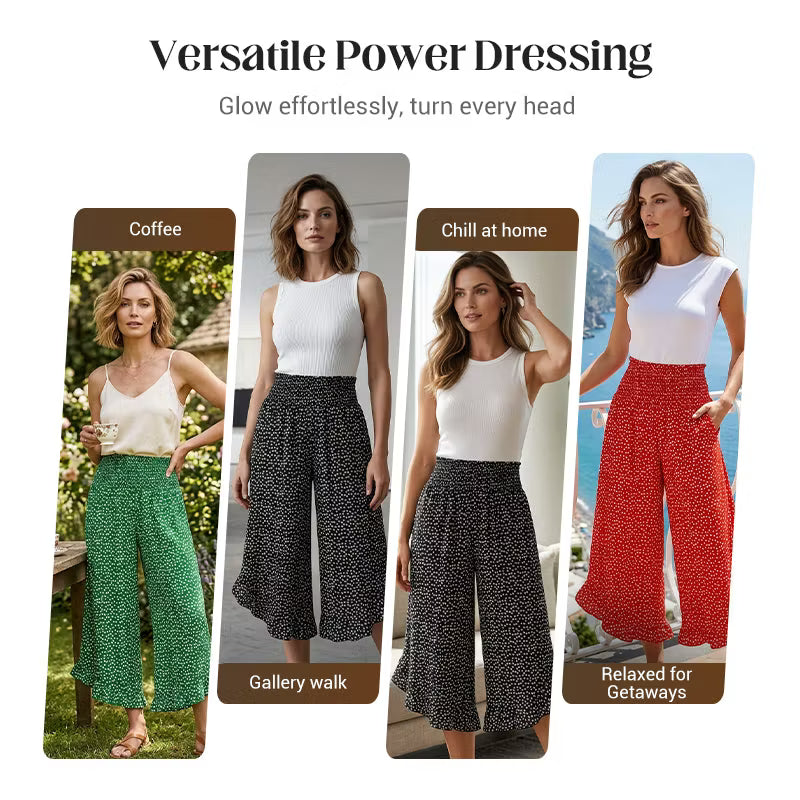 Women’s Flowy High Waist Wide-Leg Pants – Slimming, Comfy & Chic