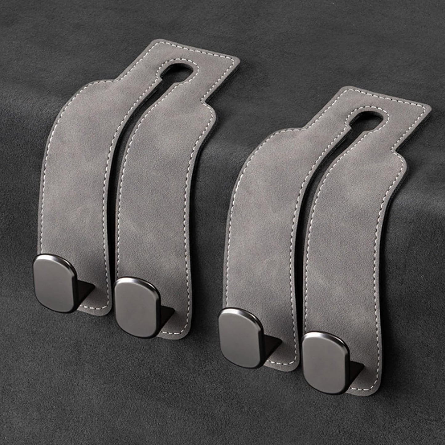 TwinHook Leather Car Headrest Hangers