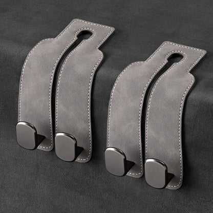 TwinHook Leather Car Headrest Hangers