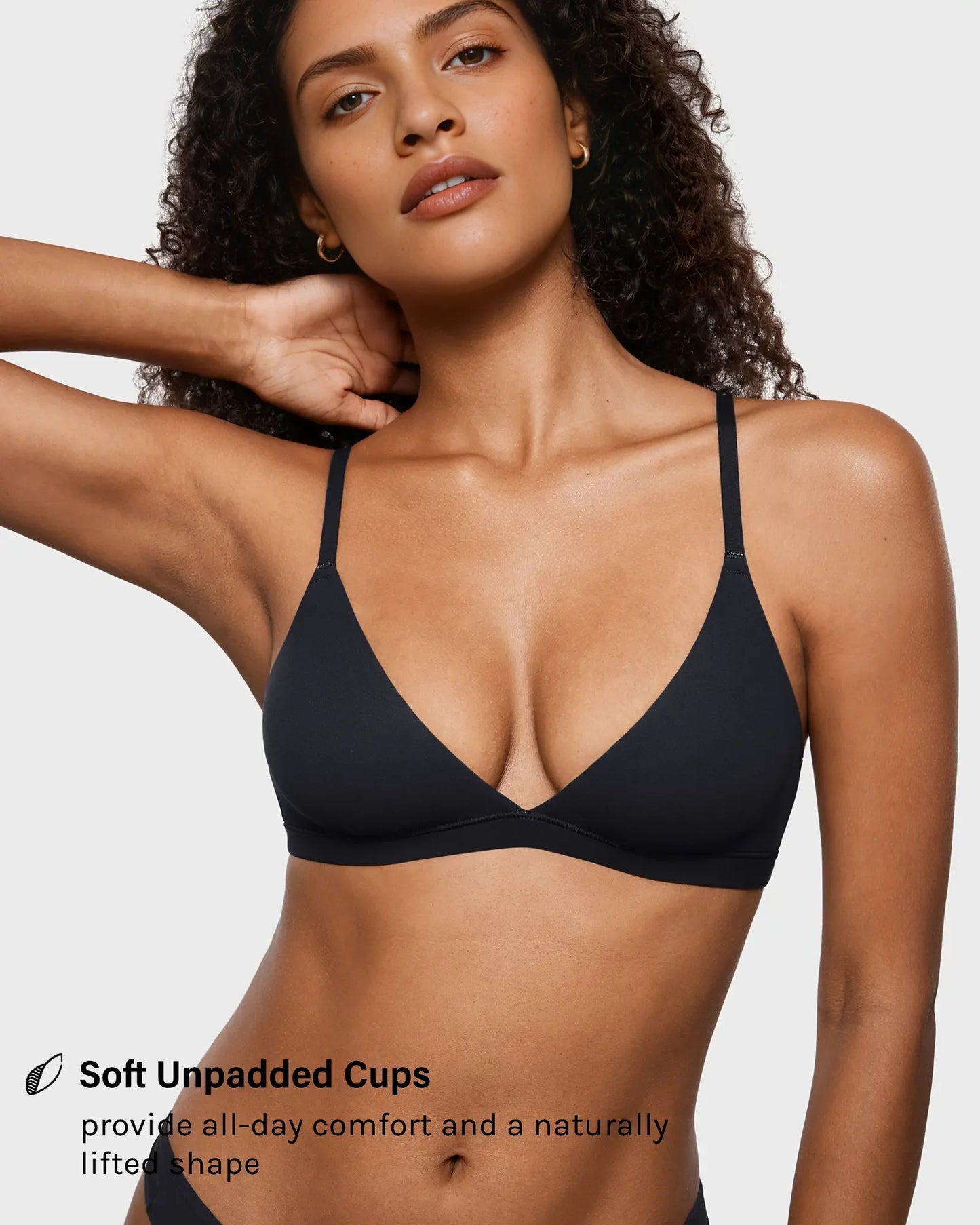 Curvy Friendly Seamless Deep V Triangle Bralette Bra
