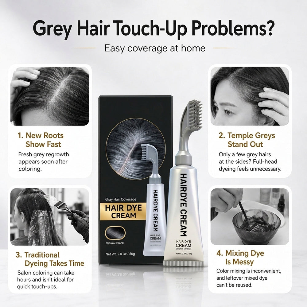 Unisex Grey Coverage Hair Dye with Hair Care
