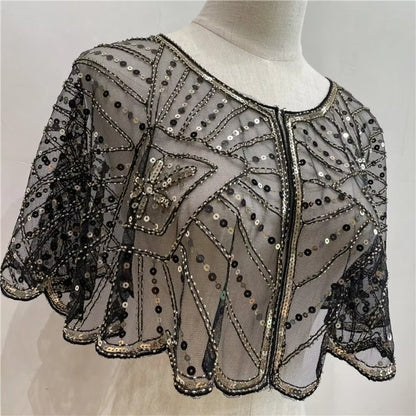 Vintage Lace Beaded Shawl