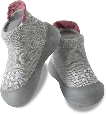 Baby Sock Shoes Toddler Walking Shoes Infant Non-Slip Slippers Soft Rubber Sole Sneakers for Baby Boys Girls