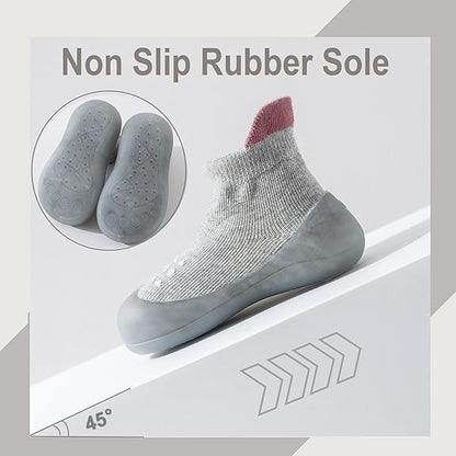 Baby Sock Shoes Toddler Walking Shoes Infant Non-Slip Slippers Soft Rubber Sole Sneakers for Baby Boys Girls