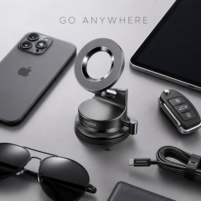 Suction Cup Phone Mount, Vacuum Magnetic Phone Holder, 360° Adjustable for MagSafe Car Holder