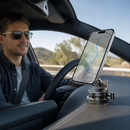 Suction Cup Phone Mount, Vacuum Magnetic Phone Holder, 360° Adjustable for MagSafe Car Holder