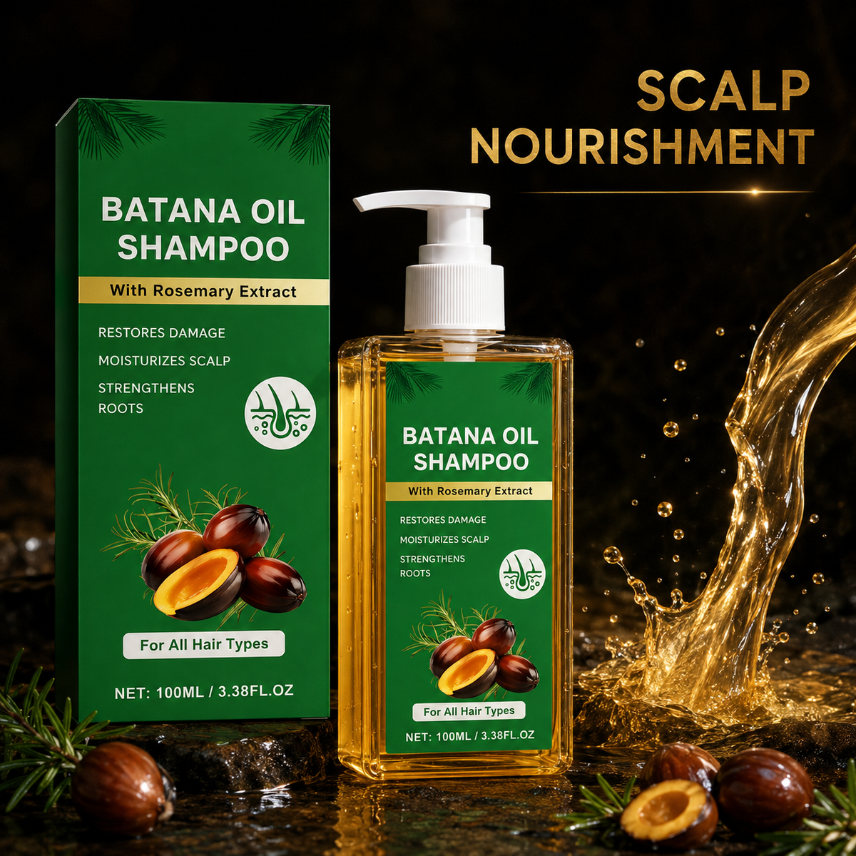 Batana Oil Shampoo with Rosemary Extract - 100ml / Buy 1 bottle