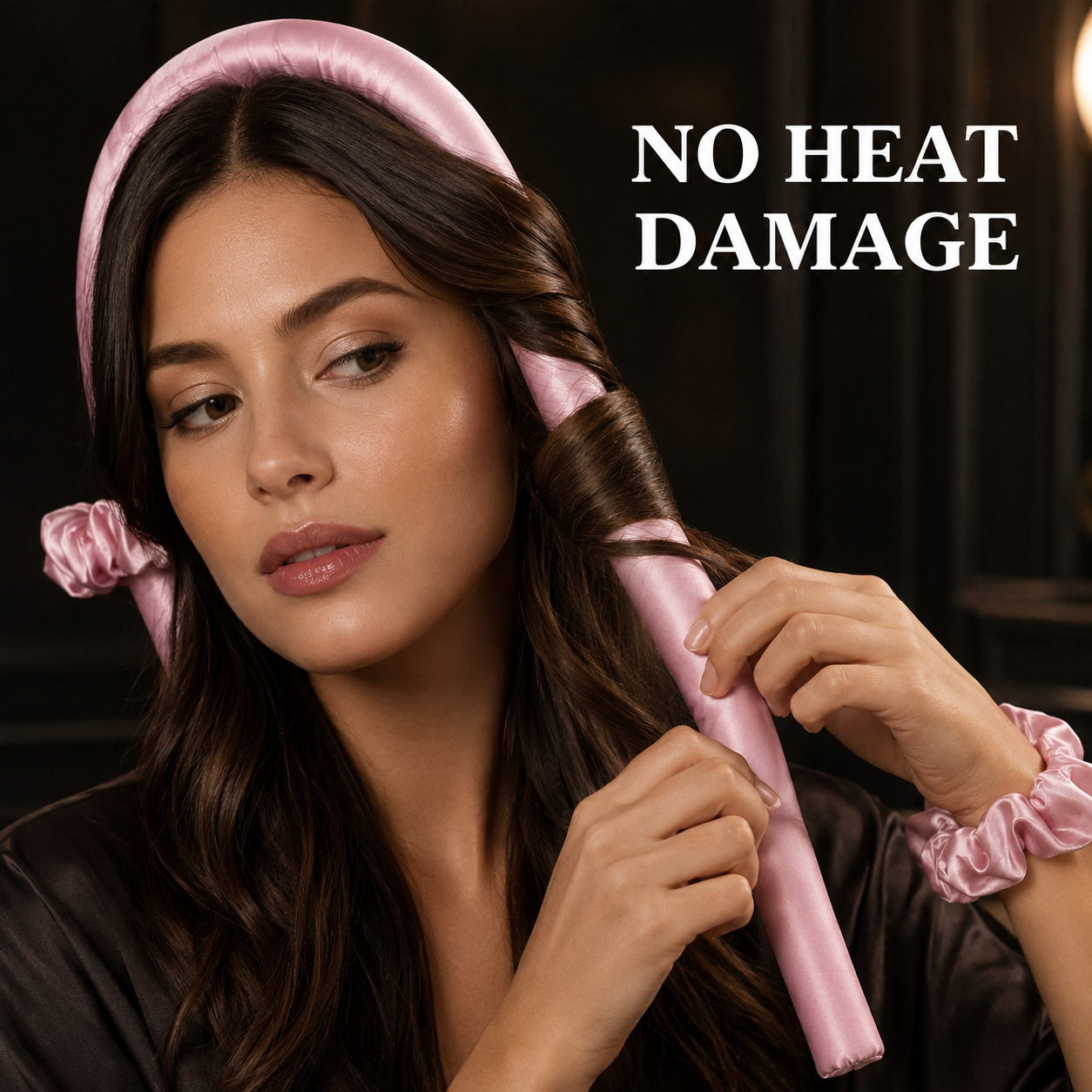 Heatless Curls in Mulberry Silk