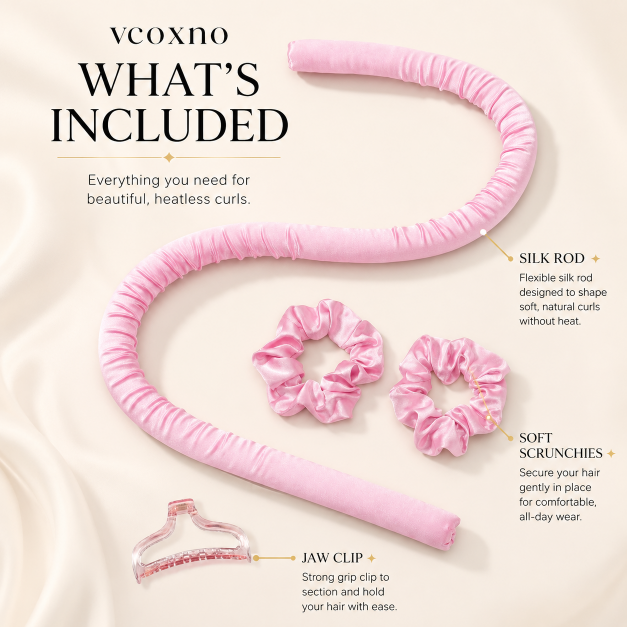 Heatless Curls in Mulberry Silk