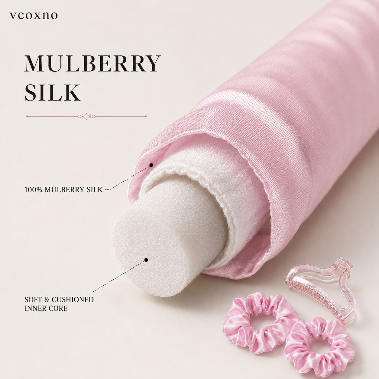 Heatless Curls in Mulberry Silk