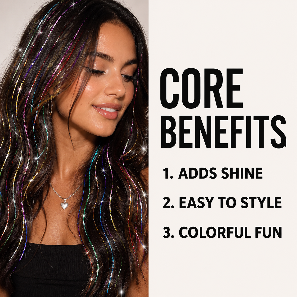 hair tinsel kit 48 inch 18 colors 4320 strands tinsel hair