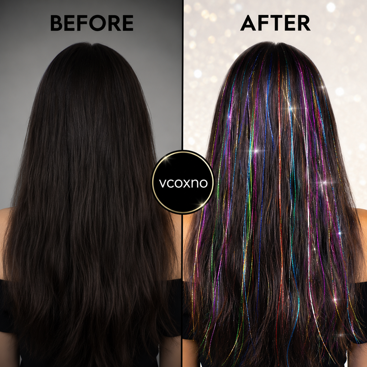 hair tinsel kit 48 inch 18 colors 4320 strands tinsel hair