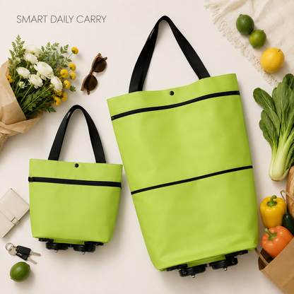 Collapsible Cart Bag with Wheels – Reusable & Portable