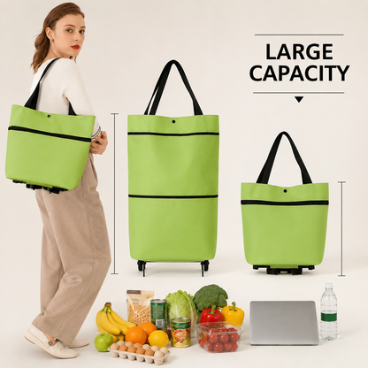 Collapsible Cart Bag with Wheels – Reusable & Portable