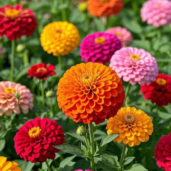 ⏰🔥California Giant Mix Zinnia Seeds—Covers 6500saft-Grows 3-4ft tall
