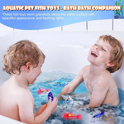Magic Glowing Robot Fish (4-Pack) - Water-Activated LED Swimming Toys 🐠✨