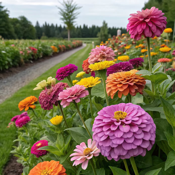 ⏰🔥California Giant Mix Zinnia Seeds—Covers 6500saft-Grows 3-4ft tall