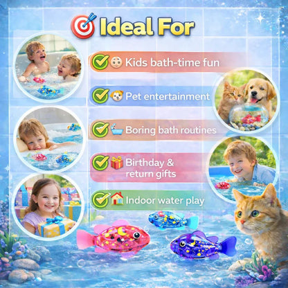 Magic Glowing Robot Fish (4-Pack) - Water-Activated LED Swimming Toys 🐠✨