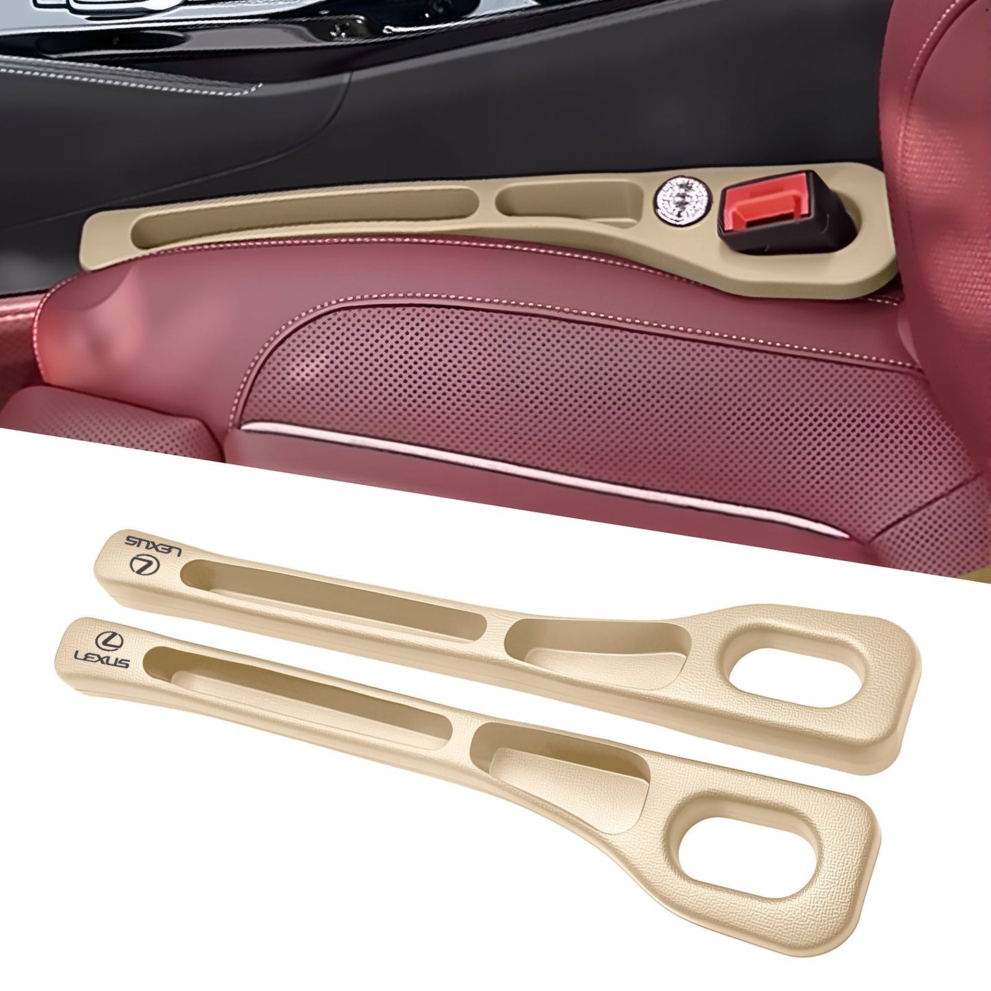 Dual-Slot Car Seat Gap Filler Organizer