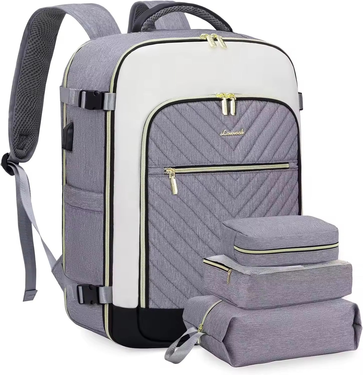 4Pcs Large Travel Backpack, 40L