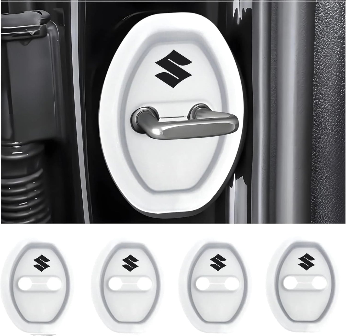 Universal Silicone Car Door Latch Covers – 4PCS Anti-Rust Noise Dampers