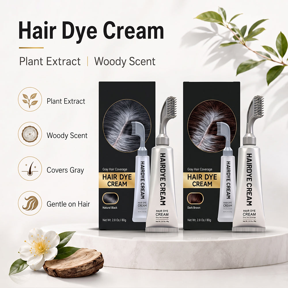 Unisex Grey Coverage Hair Dye with Hair Care