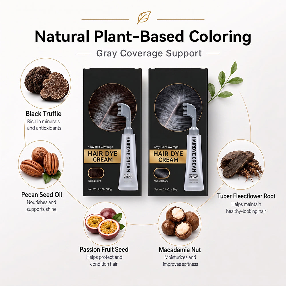 Unisex Grey Coverage Hair Dye with Hair Care