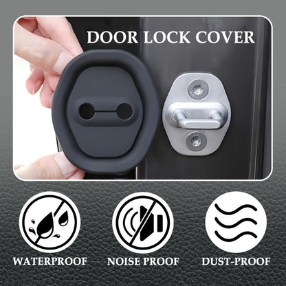 Universal Silicone Car Door Latch Covers – 4PCS Anti-Rust Noise Dampers